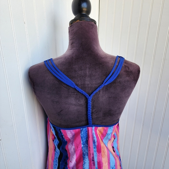 Candie's Tank Top Sleeveless Multicolor Floral Print Lightweight Assymetric Sz M - Picture 4 of 9